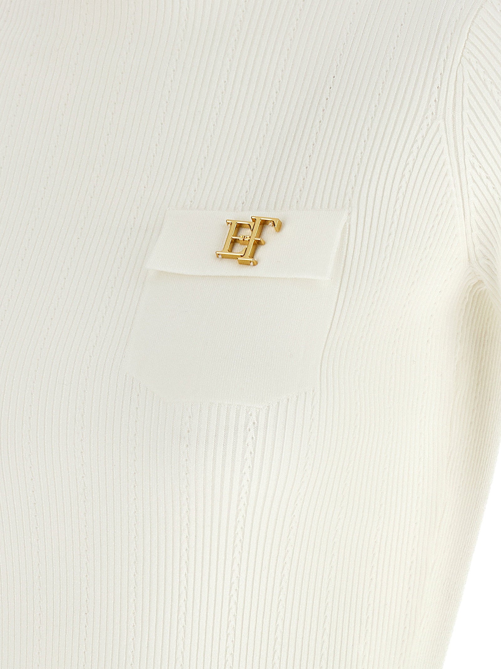 Elisabetta Franchi Turtleneck Embroidery à Jour