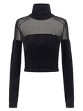 Elisabetta Franchi Brushed Insert Turtleneck Sweater