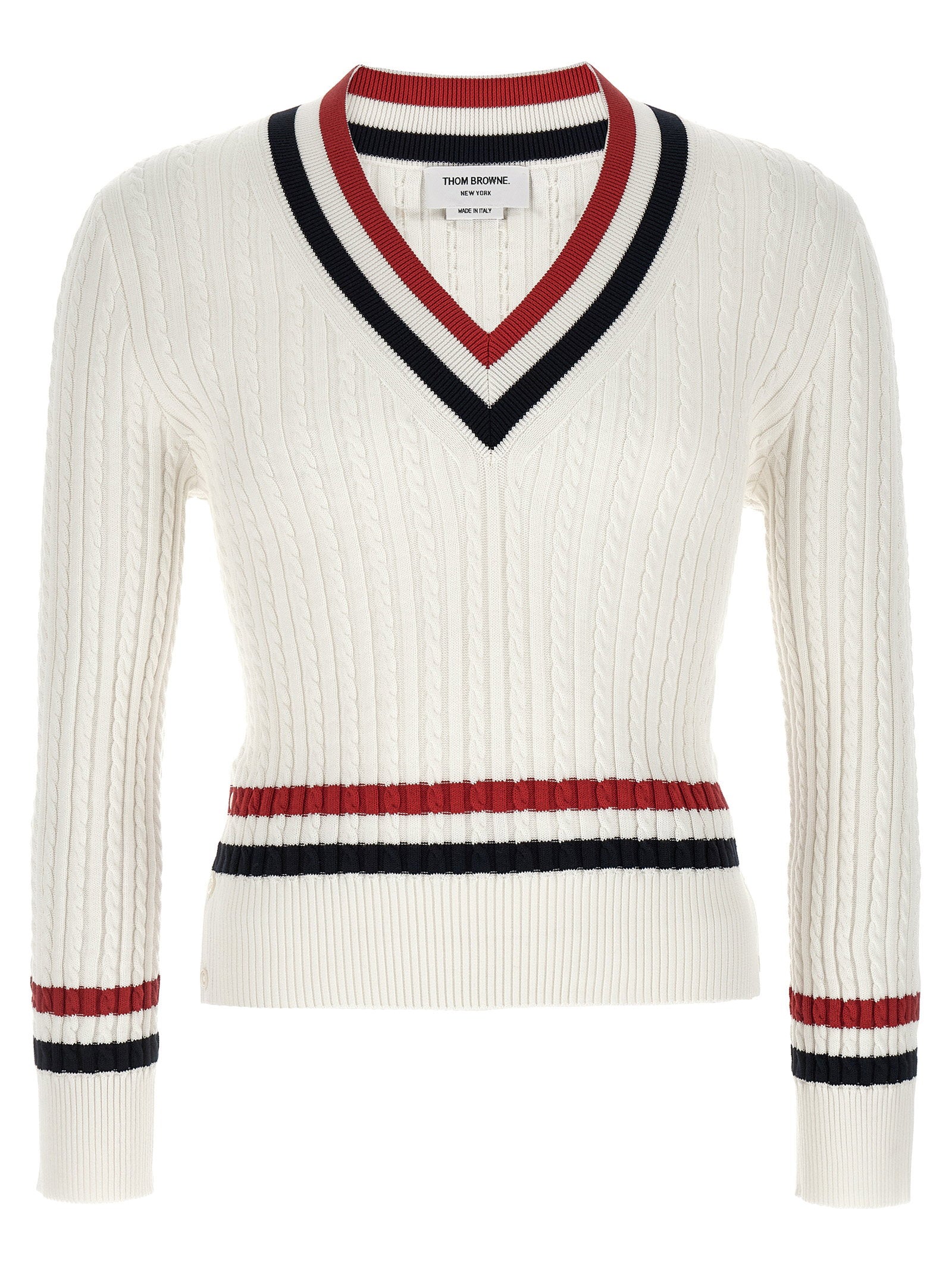 Thom Browne Rwb Intarsia Sweater
