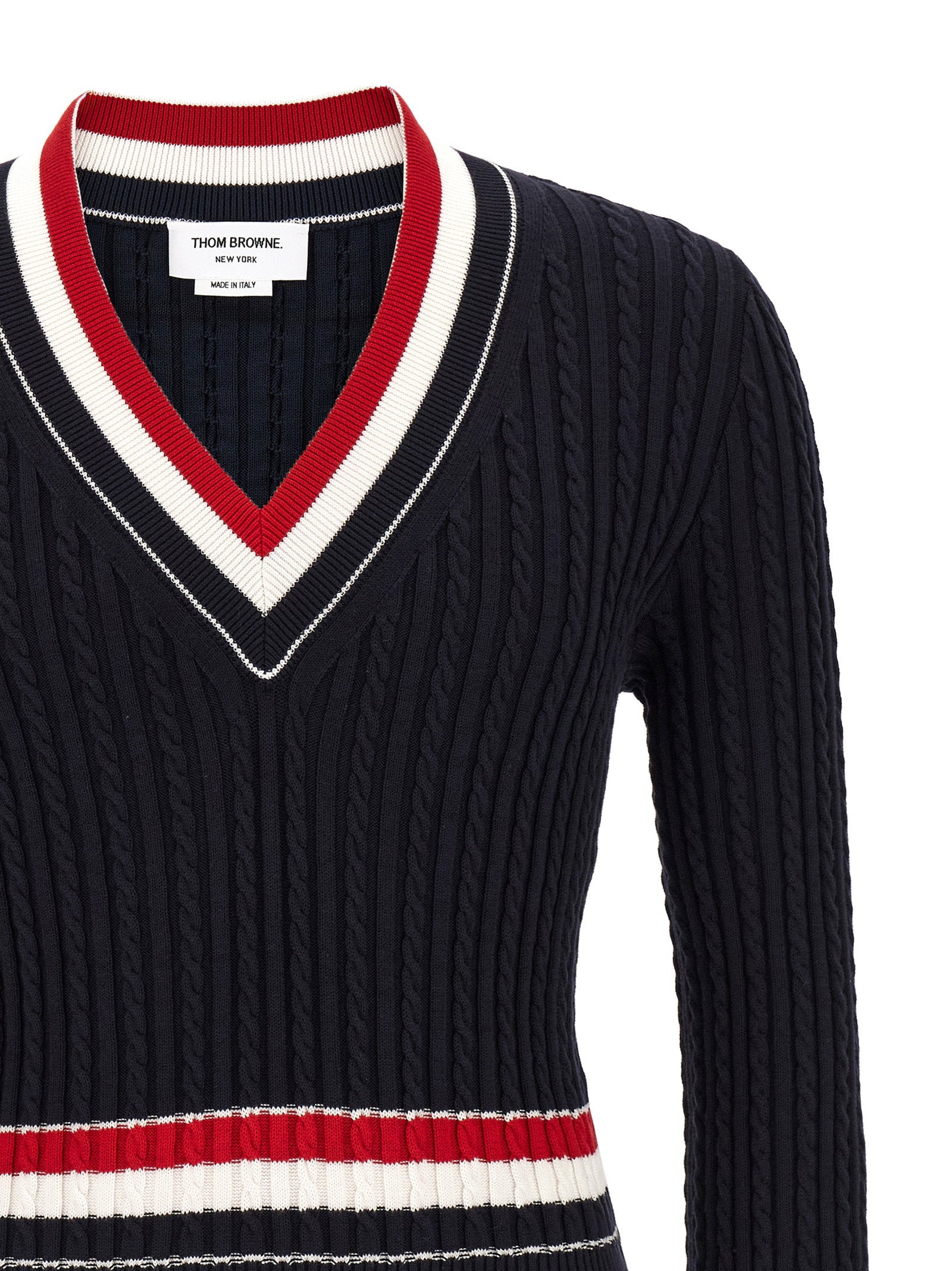 Thom Browne Rwb Intarsia Sweater
