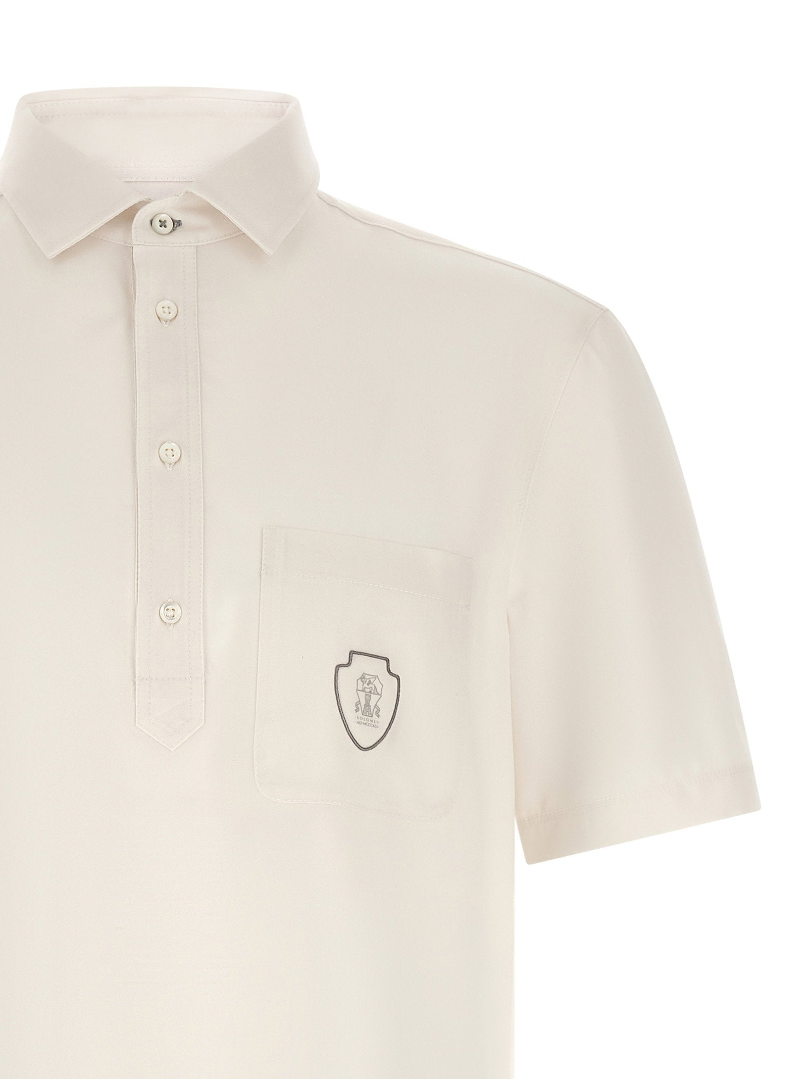 Brunello Cucinelli Heraldic Logo Polo Shirt