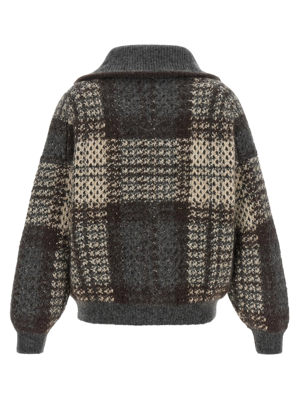 Brunello Cucinelli Double Dazzling Tartan Cardigan