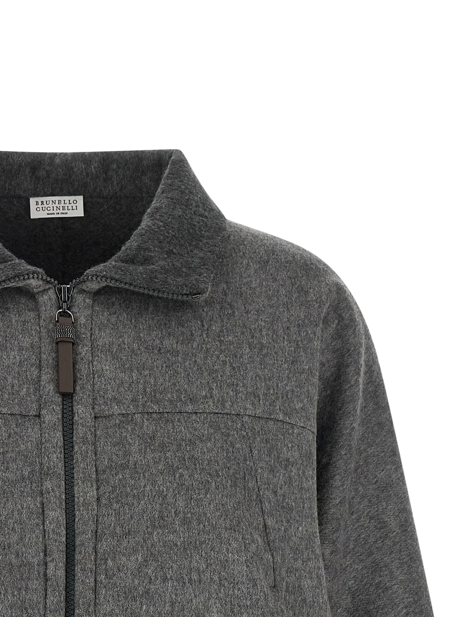 Brunello Cucinelli Shiny Zipper Pull Jacket