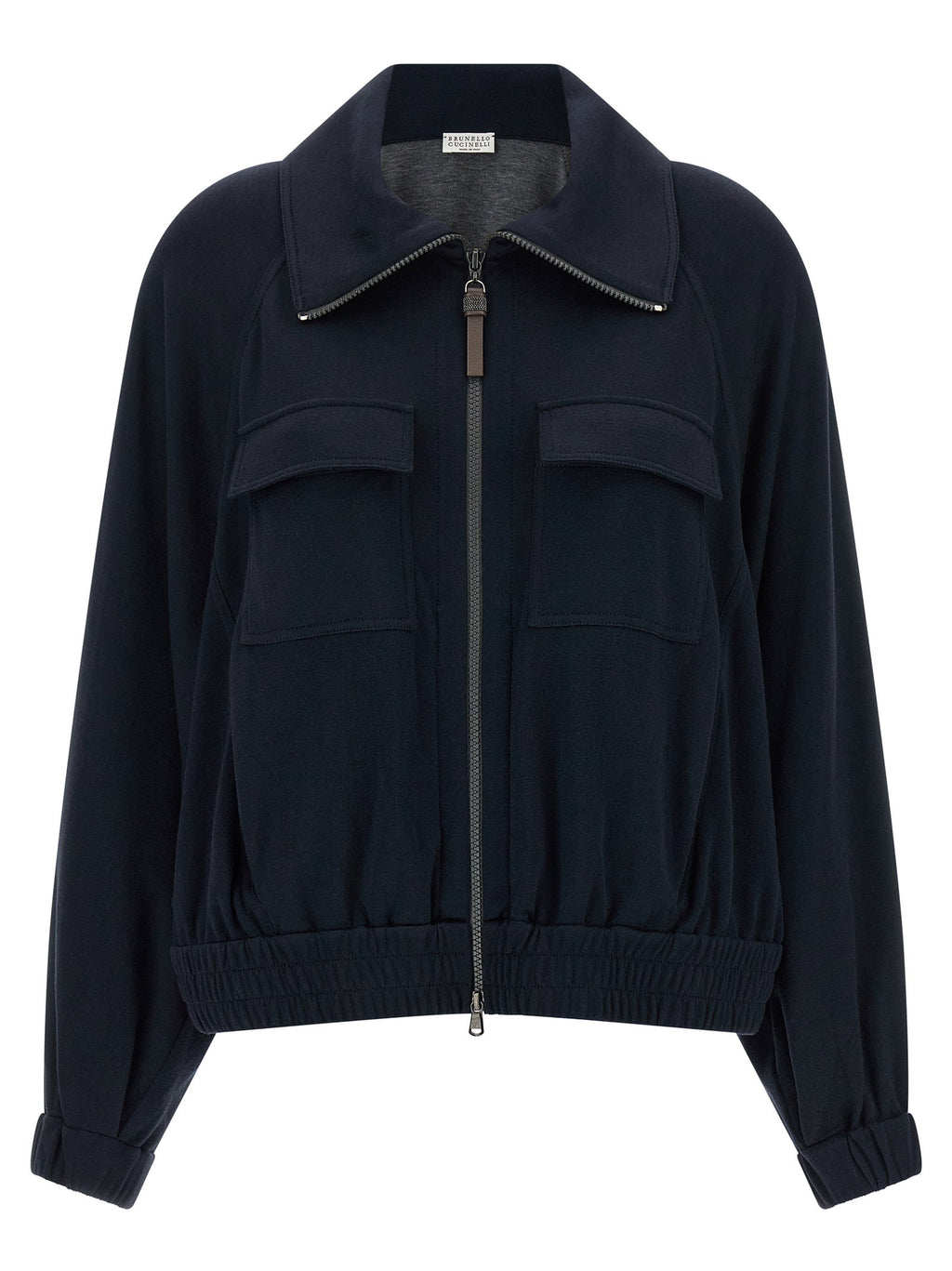 Brunello Cucinelli Shiny Zipper Pull Sweatshirt