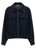 Brunello Cucinelli Shiny Zipper Pull Sweatshirt