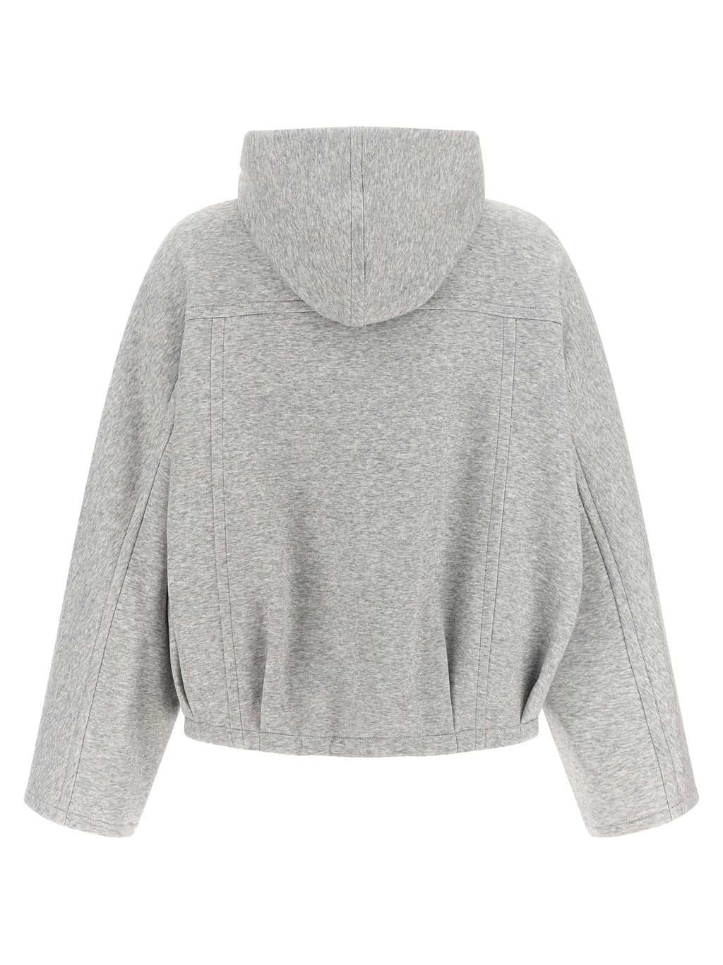 Brunello Cucinelli Shiny Zipper Pull Cropped Hoodie