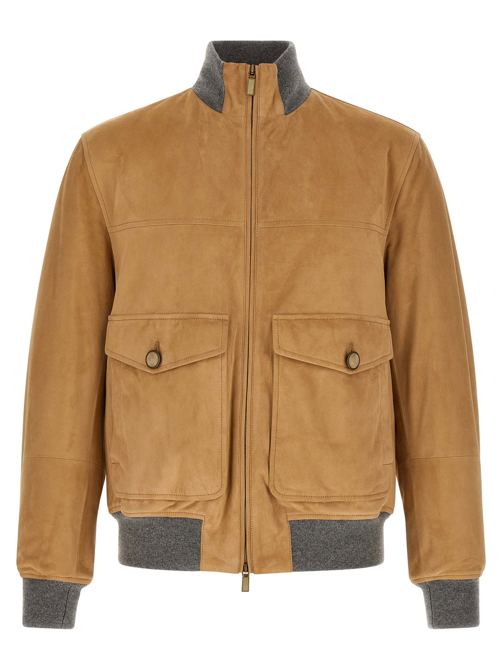 Brunello Cucinelli Padded Suede Bomber Jacket