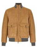 Brunello Cucinelli Padded Suede Bomber Jacket