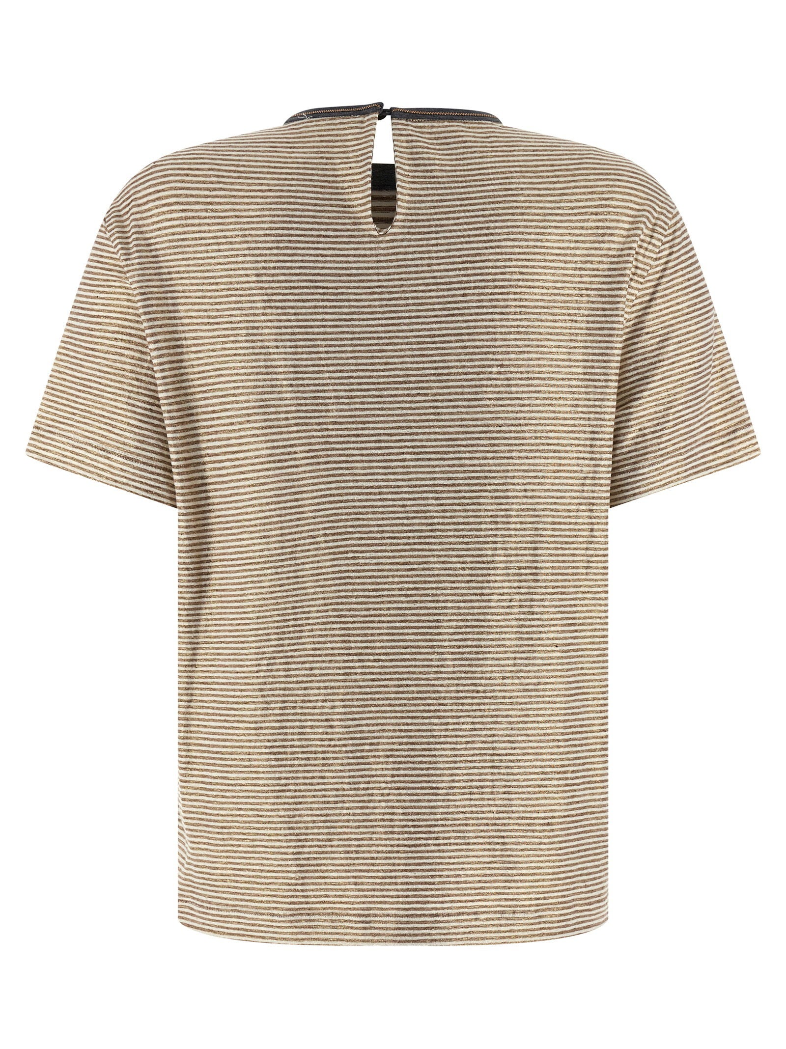 Brunello Cucinelli Shiny Collar Detail T-shirt