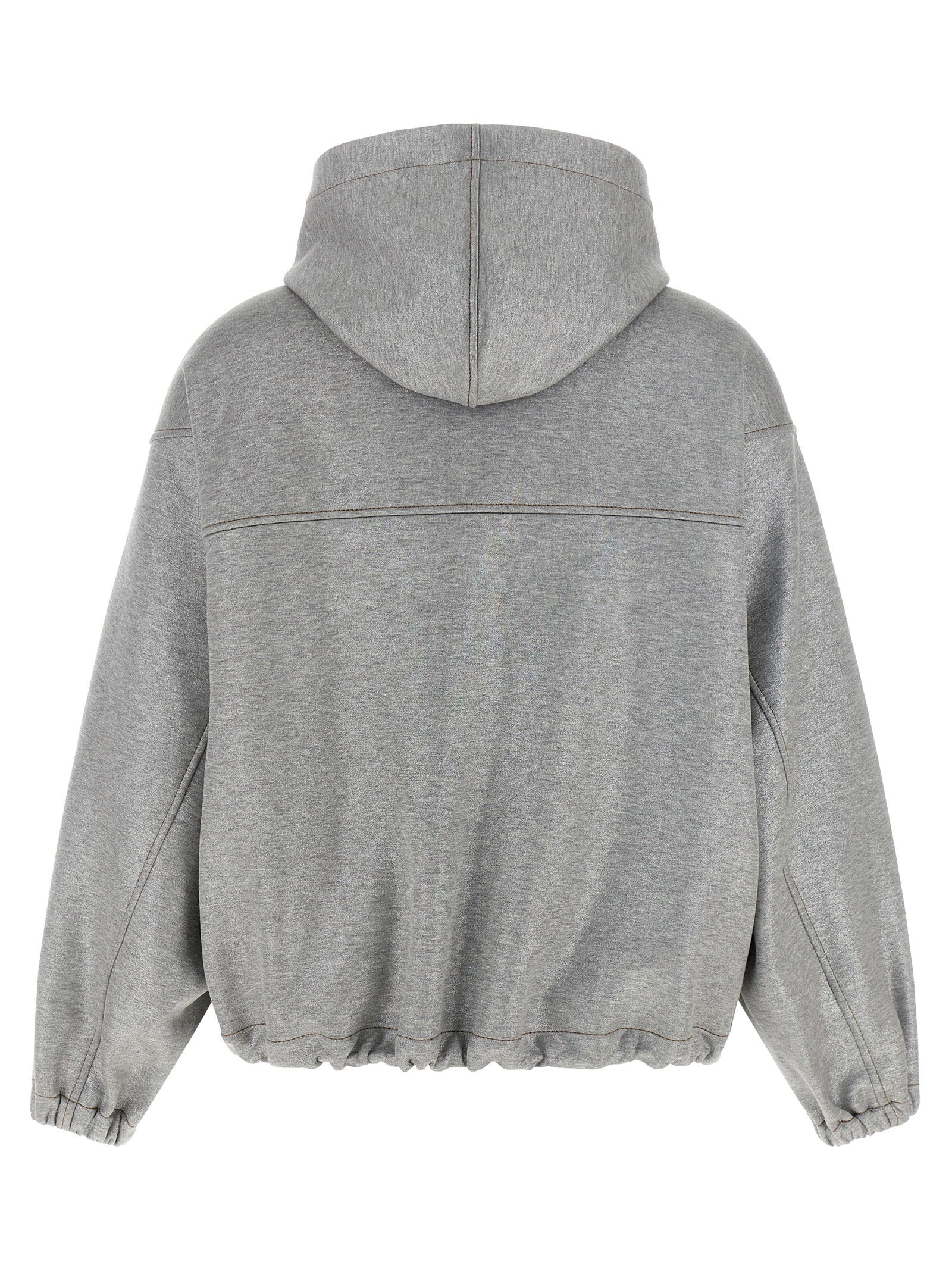 Brunello Cucinelli Shiny Zipper Pull Bomber Jacket