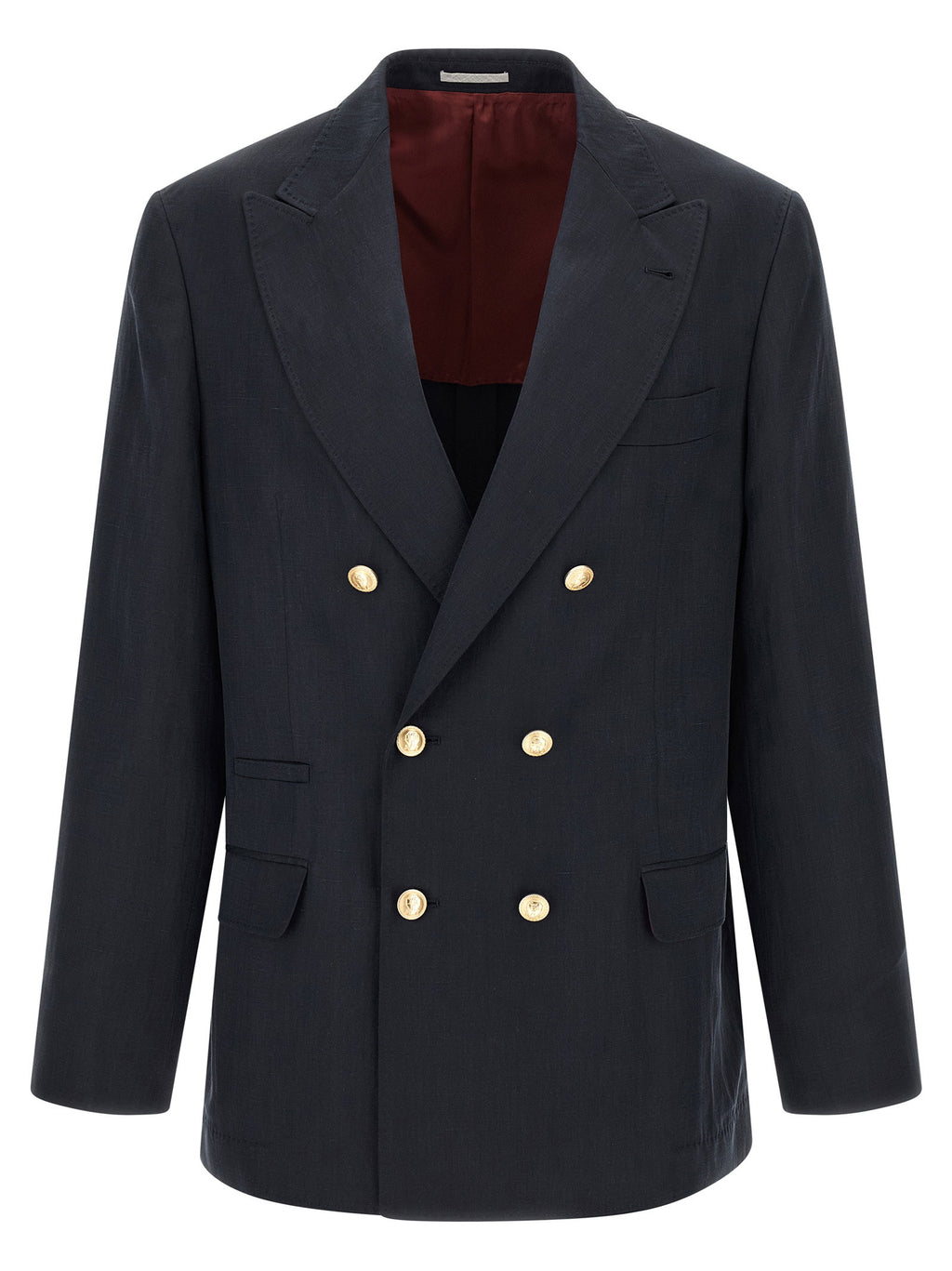 Brunello Cucinelli Silk Twill And Linen Délavé Blazer