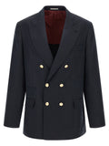 Brunello Cucinelli Silk Twill And Linen Délavé Blazer
