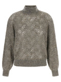 Brunello Cucinelli Dazzling Abstract Leaf Sweater
