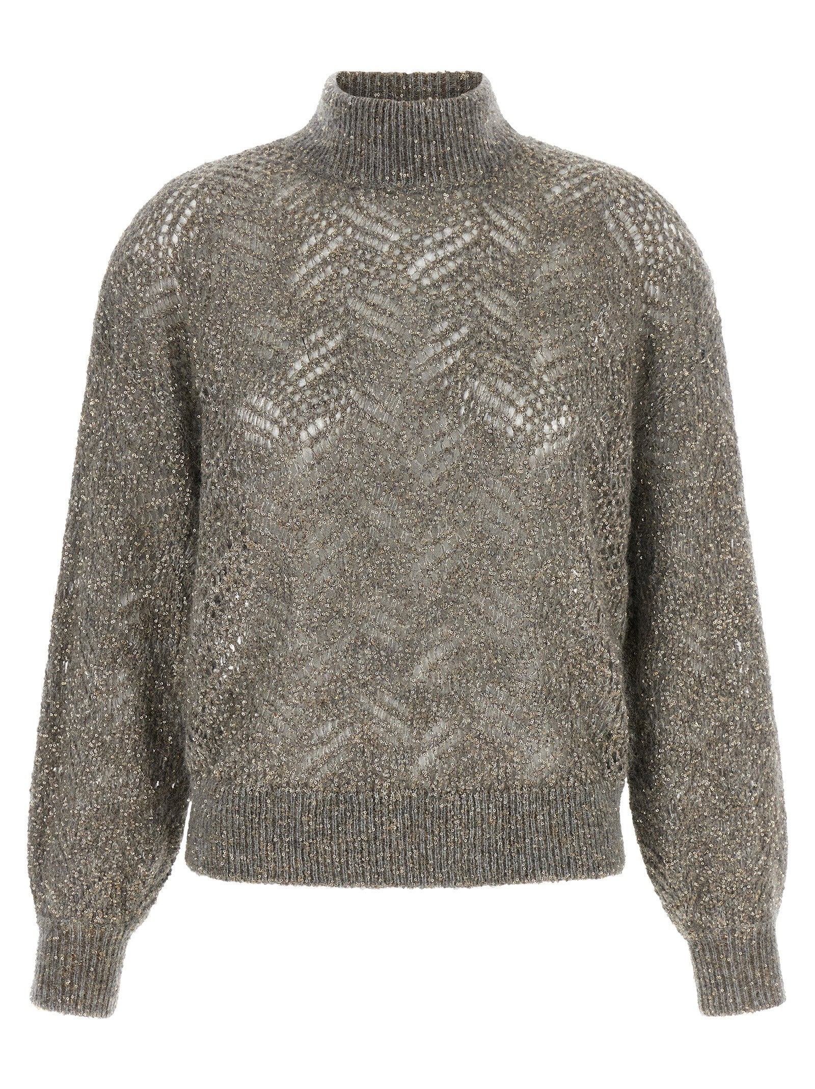 Brunello Cucinelli Dazzling Abstract Leaf Sweater