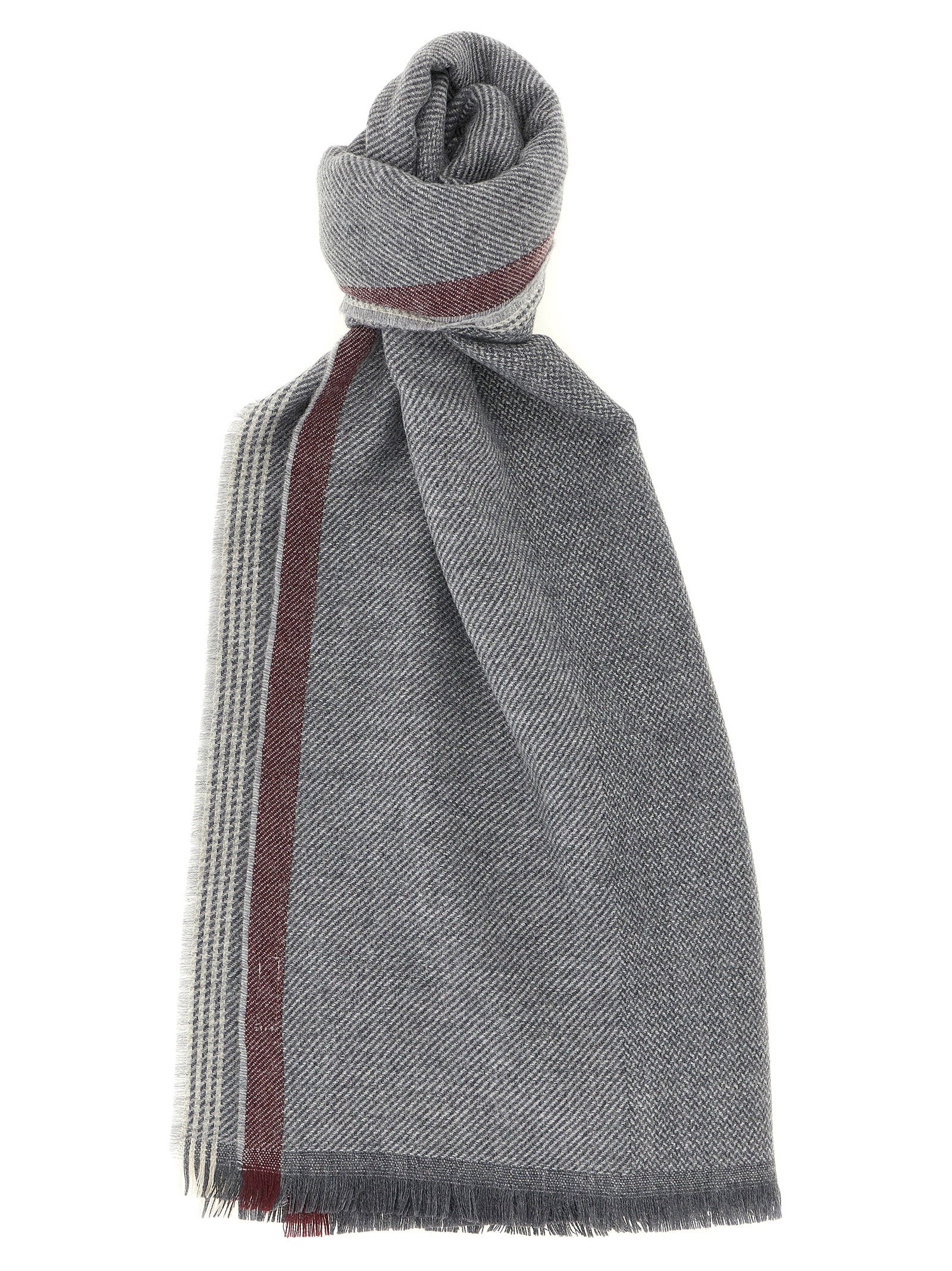 Brunello Cucinelli Diagonal Wool And Cashmere Scarf