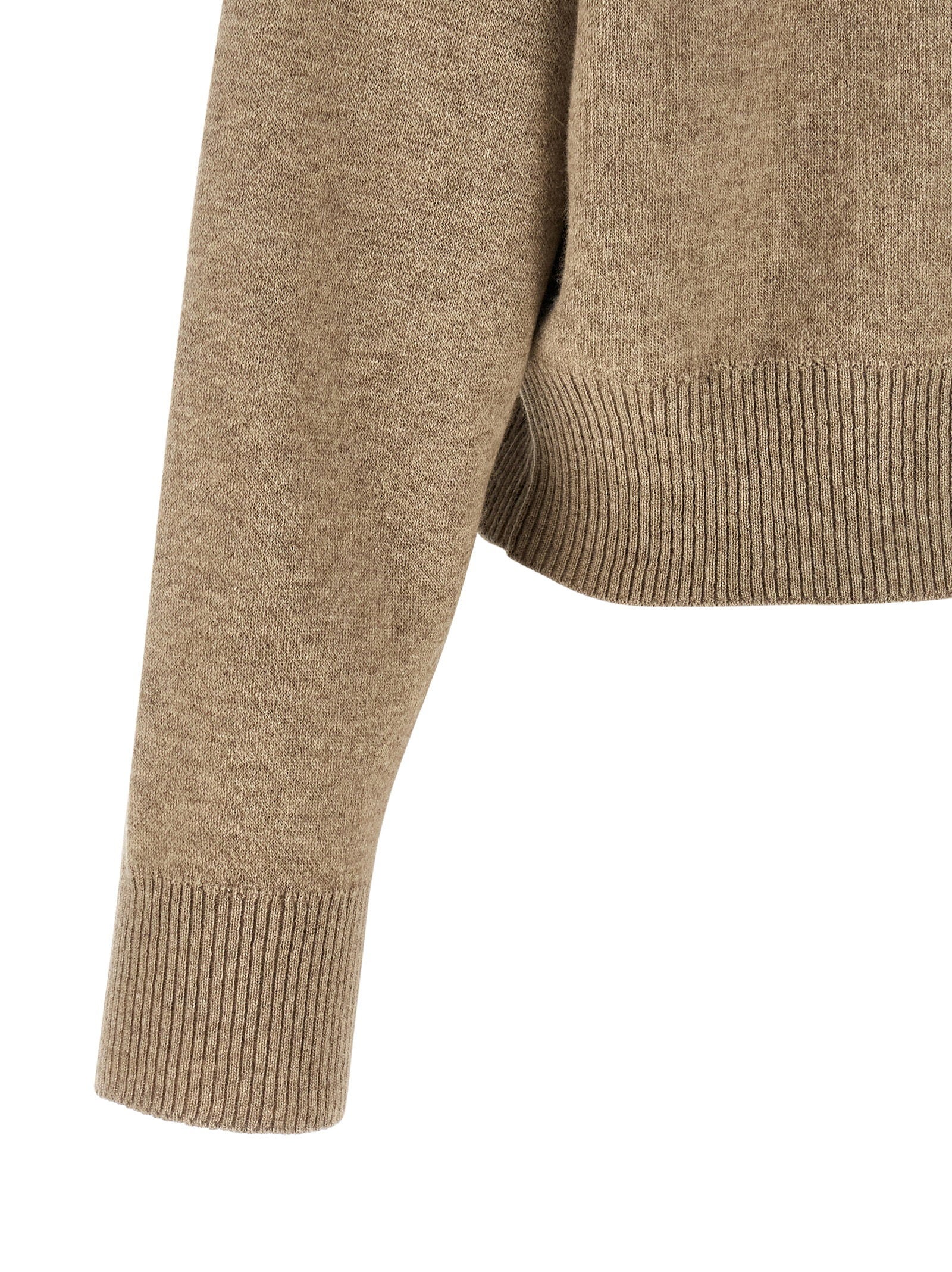 Brunello Cucinelli Shiny Zipper Pull Wool Cardigan