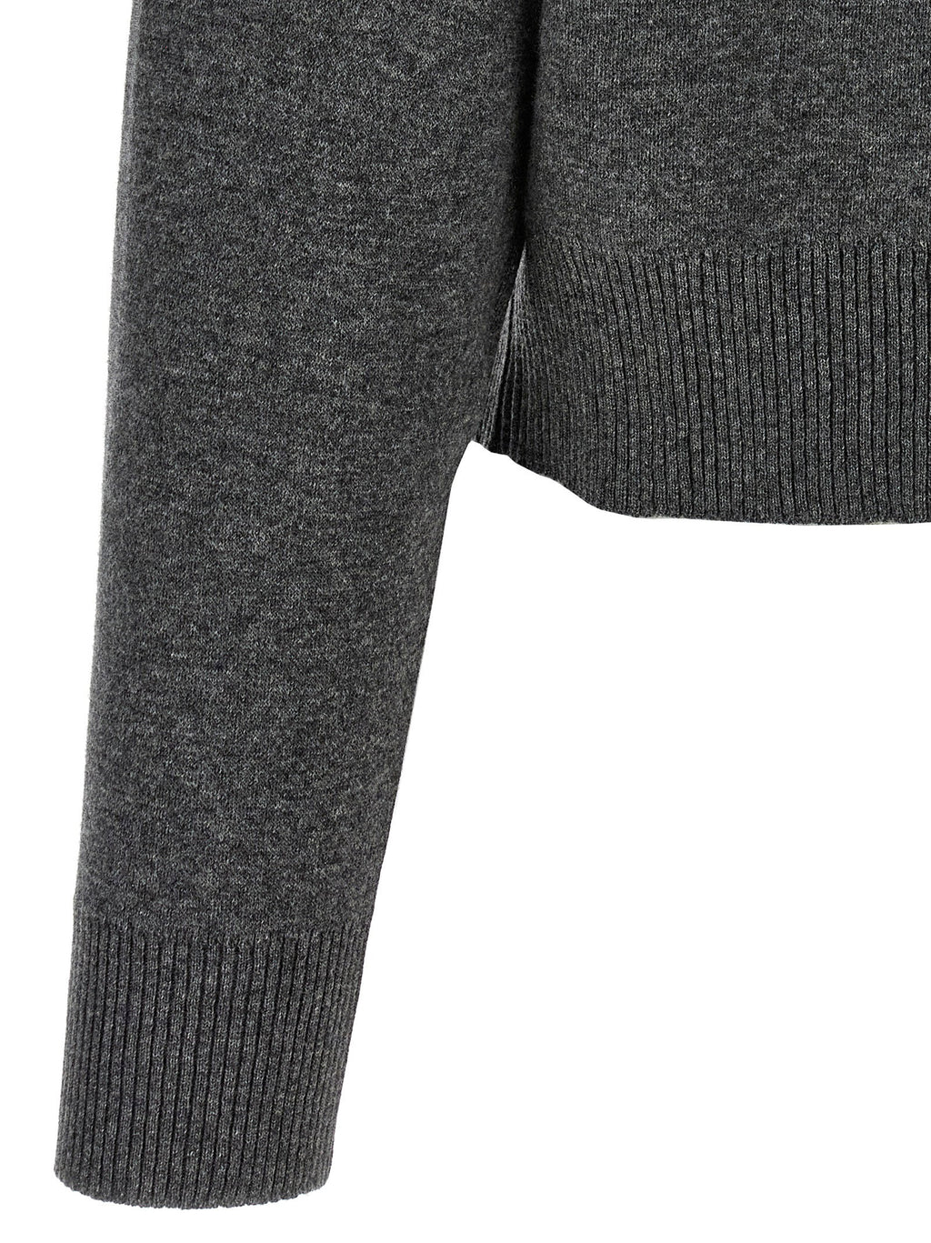 Brunello Cucinelli Shiny Zipper Pull Wool Cardigan