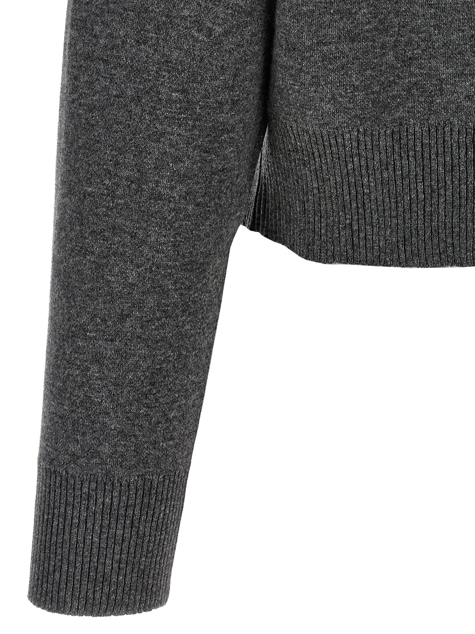 Brunello Cucinelli Shiny Zipper Pull Wool Cardigan