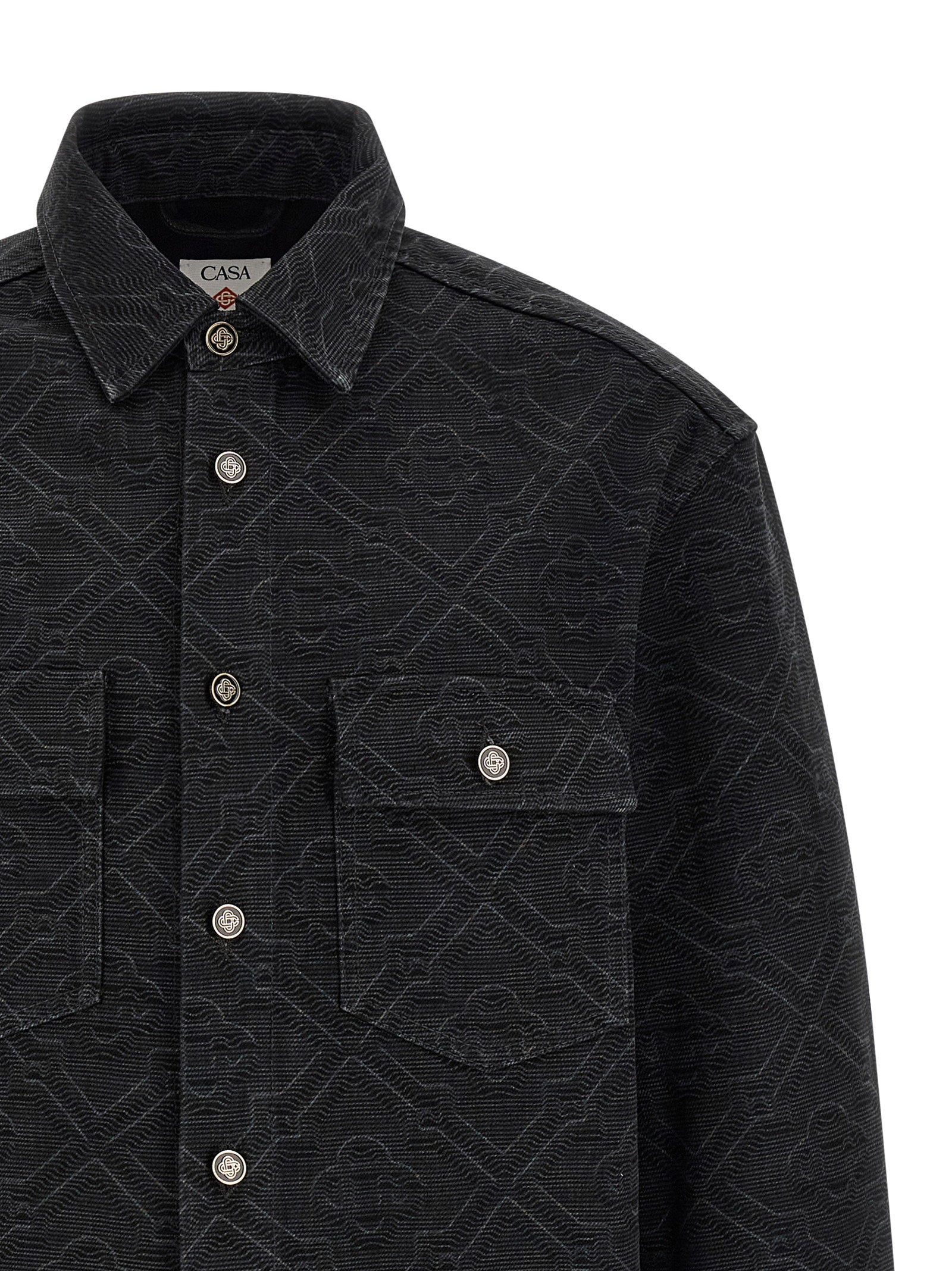 Casablanca Laser Monogram Denim Overshirt