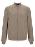 Brunello Cucinelli Light Flannel Bomber Jacket