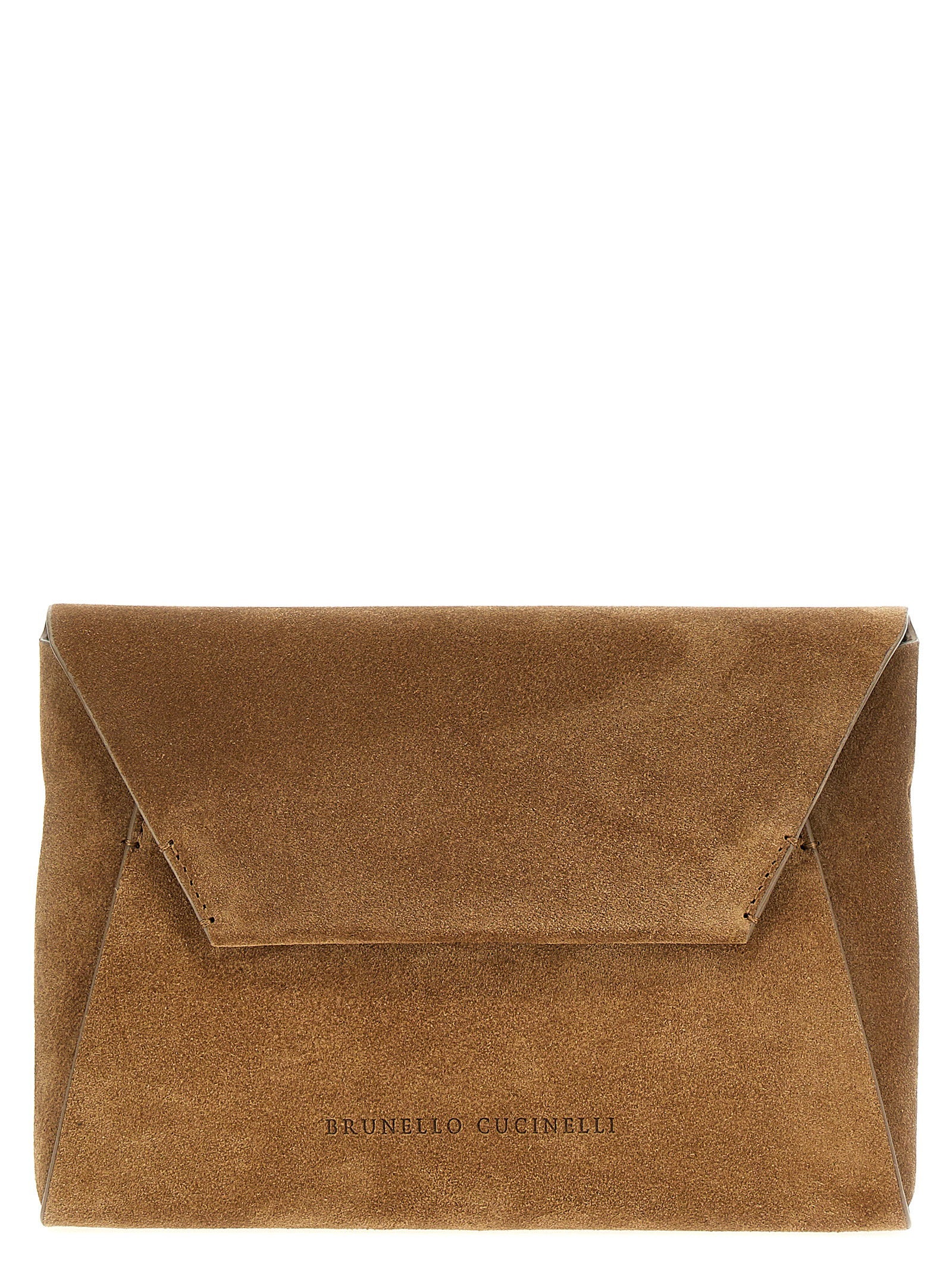 Brunello Cucinelli Monile Suede Clutch Bag