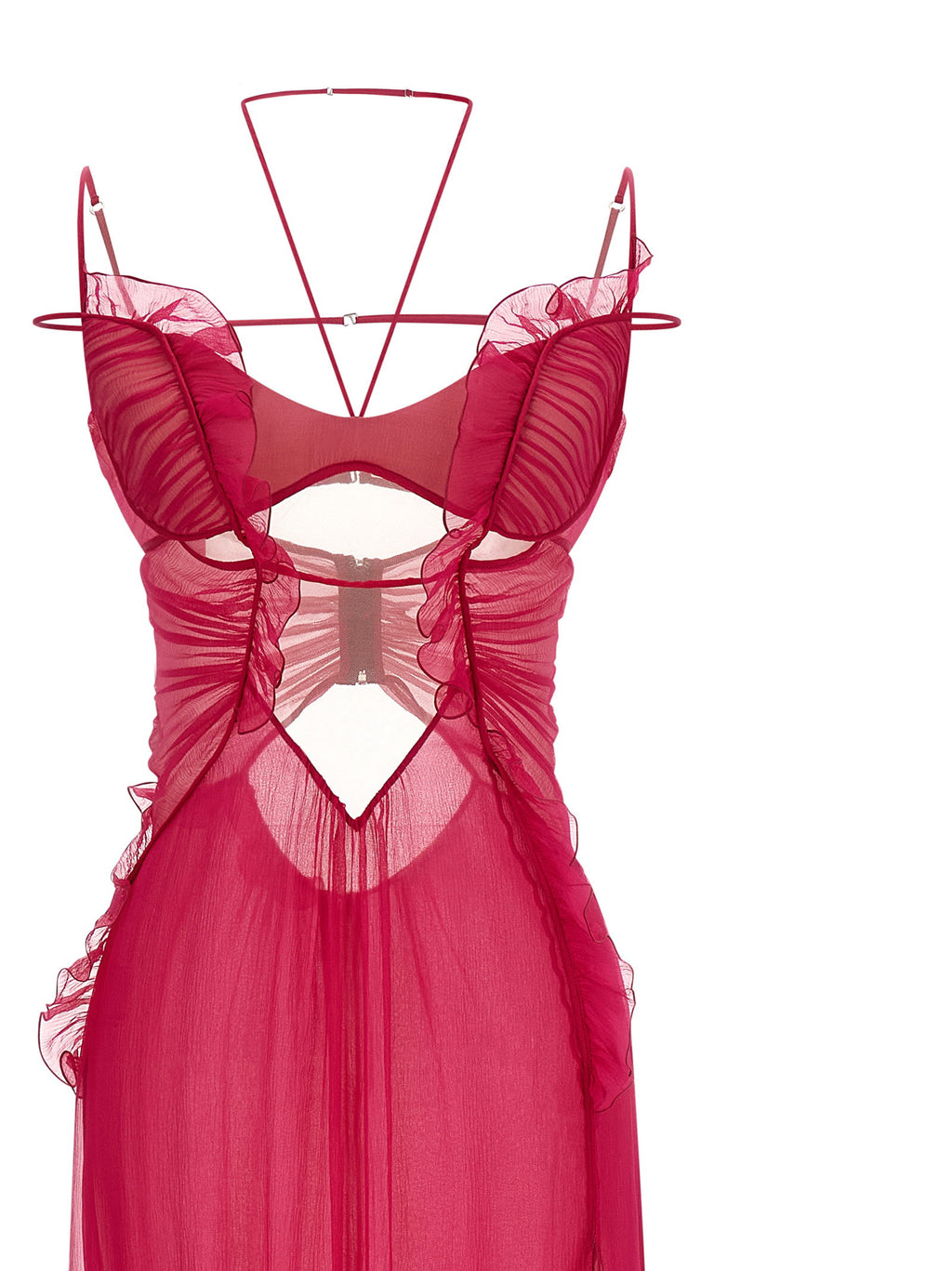 Nensi Dojaka Frilled Gown With Cutouts Dress