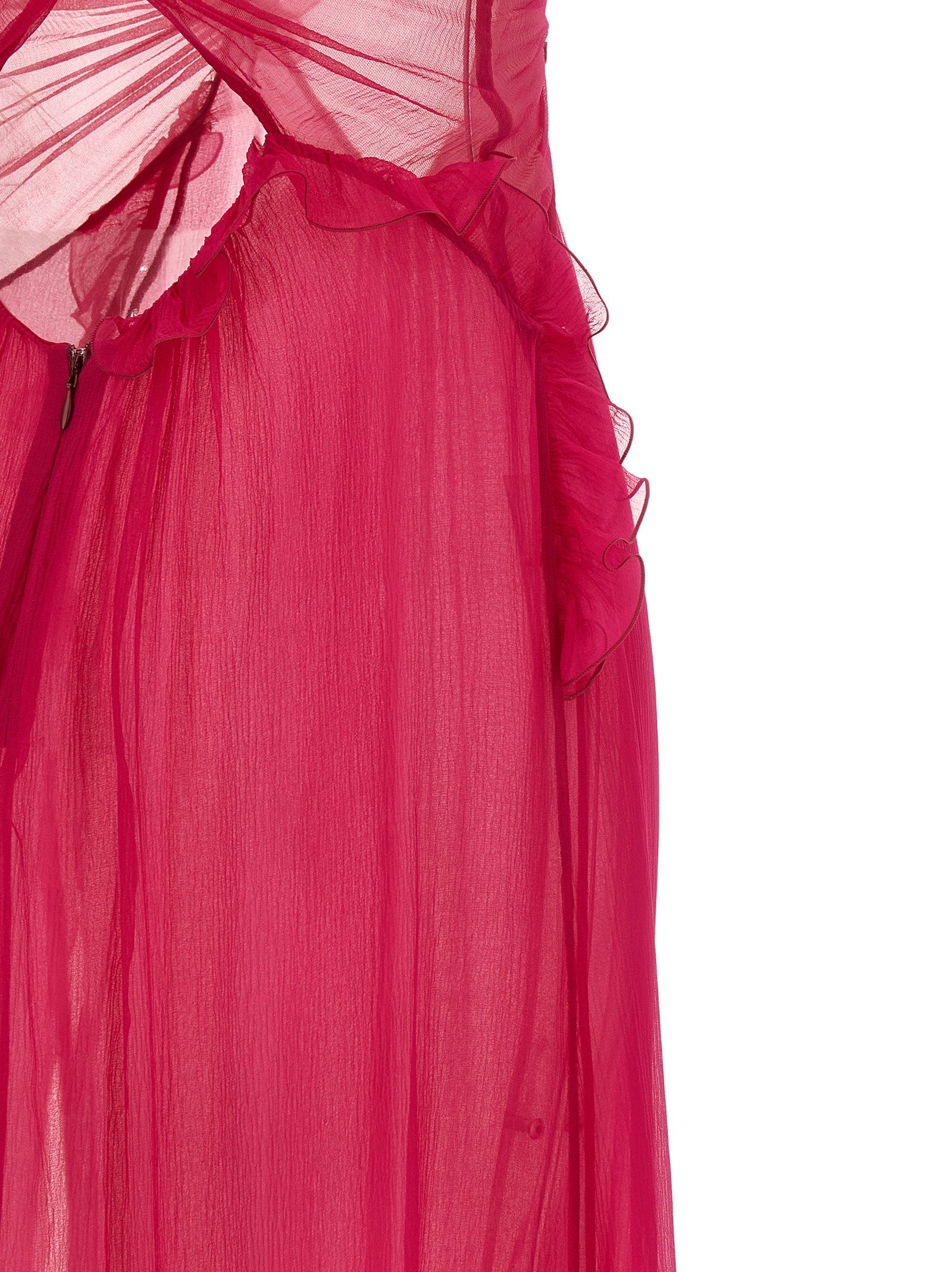Nensi Dojaka Frilled Gown With Cutouts Dress
