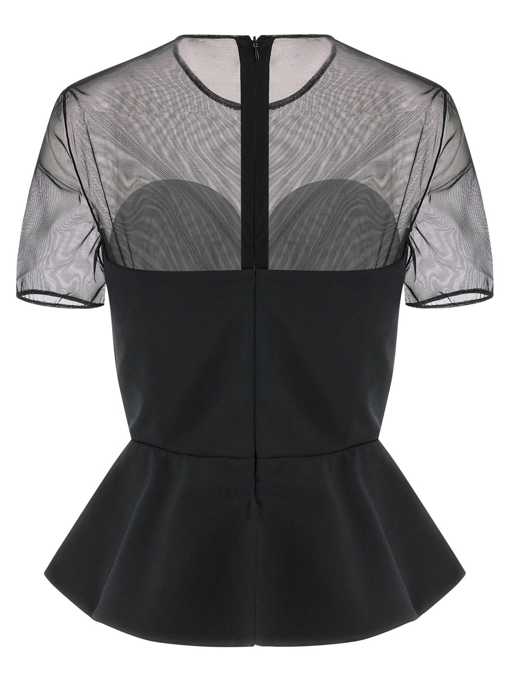 Nensi Dojaka Tailored Bustier With Sheer Neckline Top