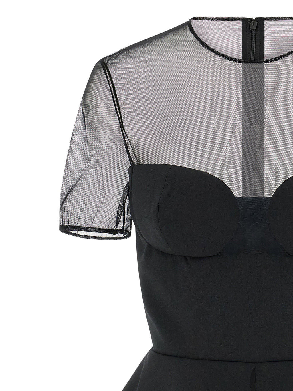 Nensi Dojaka Tailored Bustier With Sheer Neckline Top