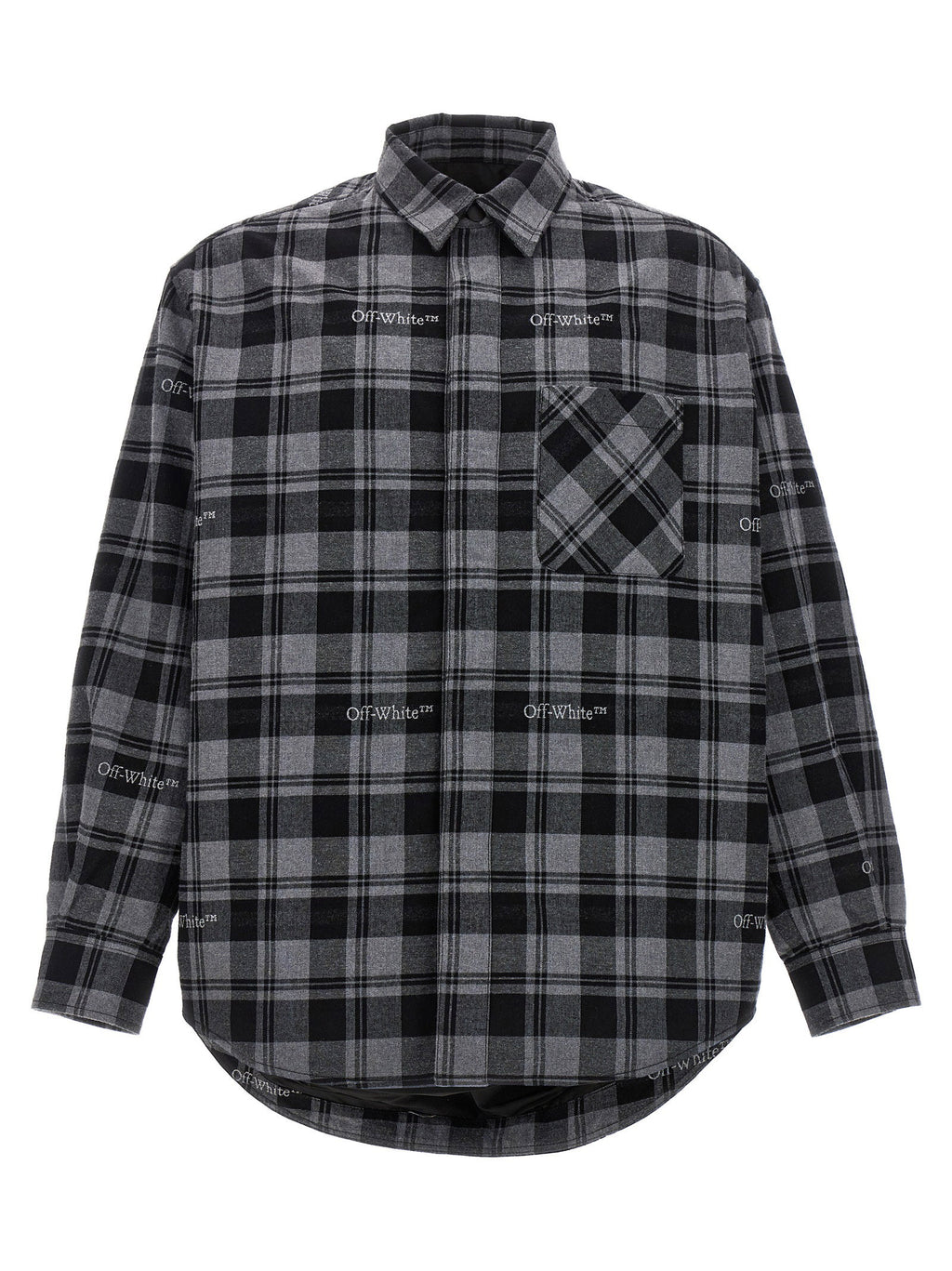 Off White Check Flannel Padded Jacket