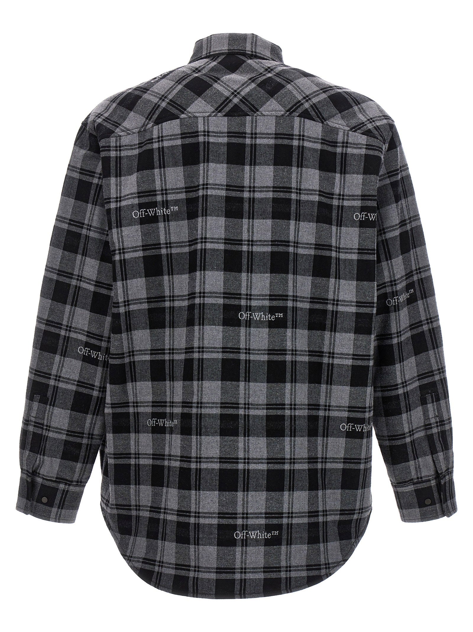 Off White Check Flannel Padded Jacket