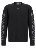 Off White Diag Arrow Fuzzy Sweater With Intarsia