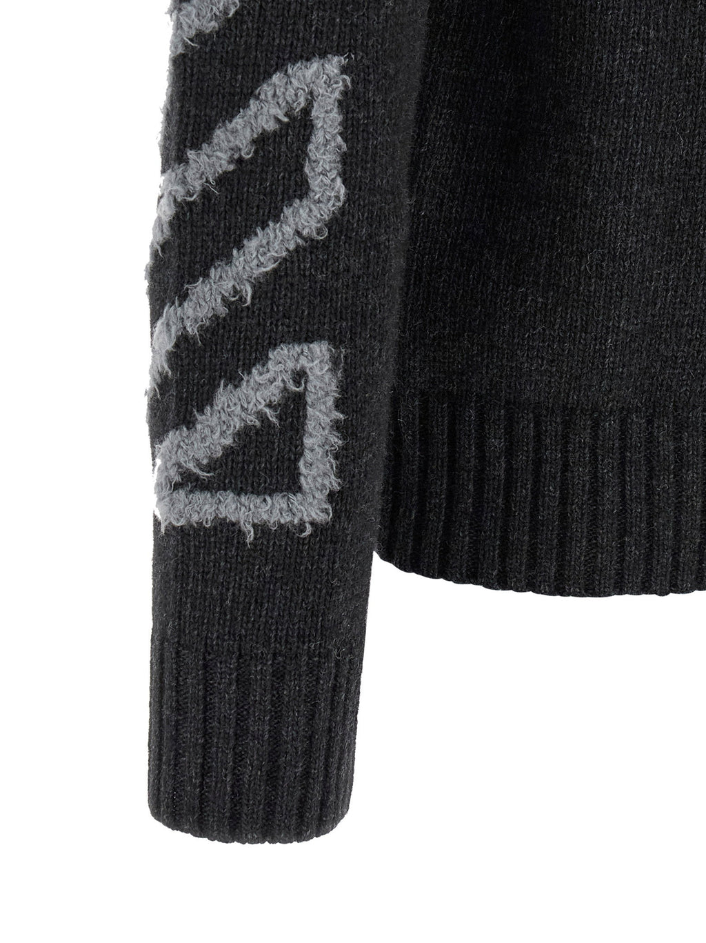 Off White Diag Arrow Fuzzy Sweater With Intarsia