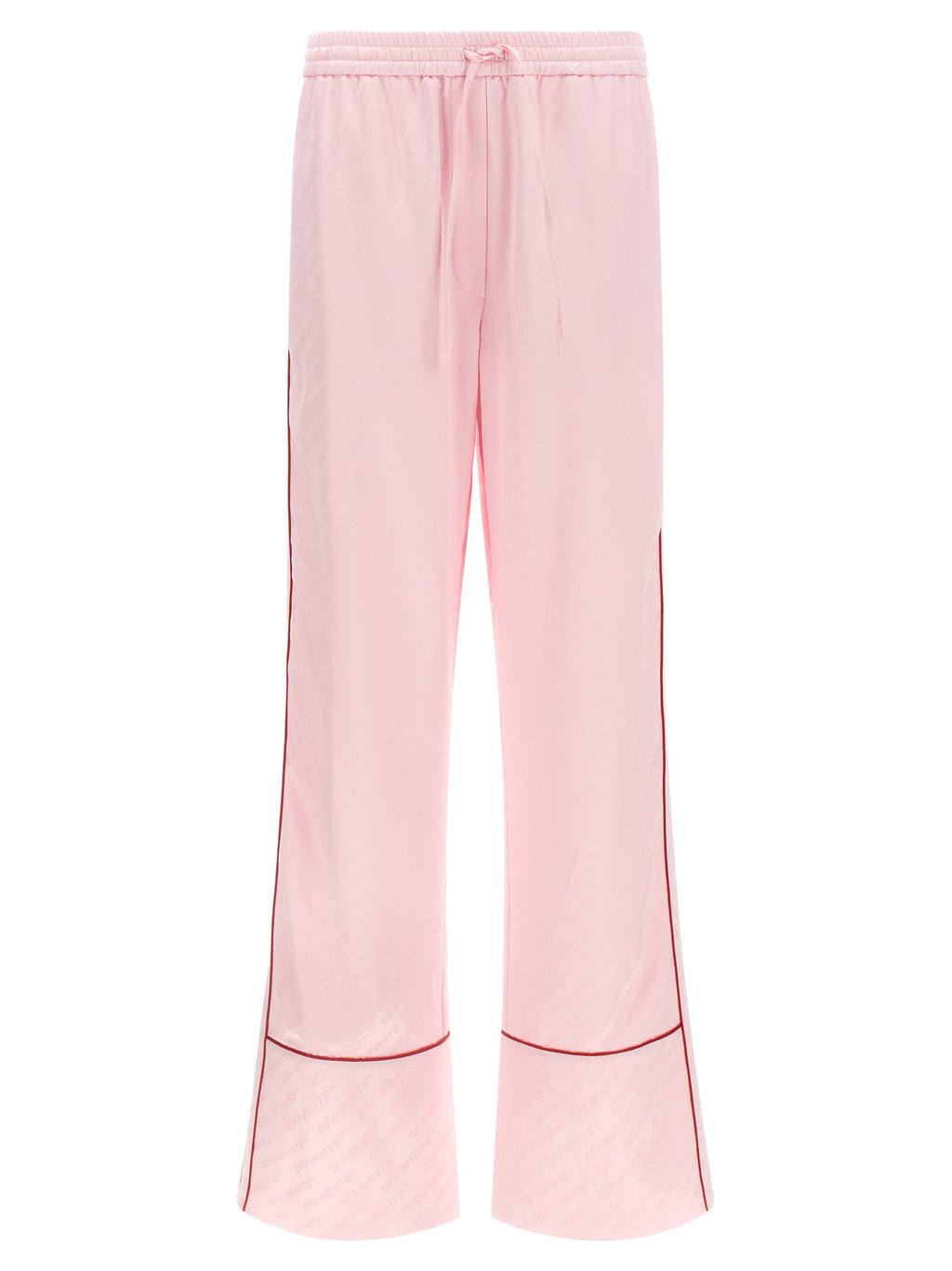 Off White Jacquard Satin Pajama Pants