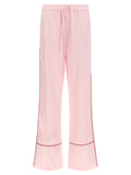 Off White Jacquard Satin Pajama Pants