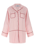 Off White Jacquard Satin New Roxy Pajama Shirt