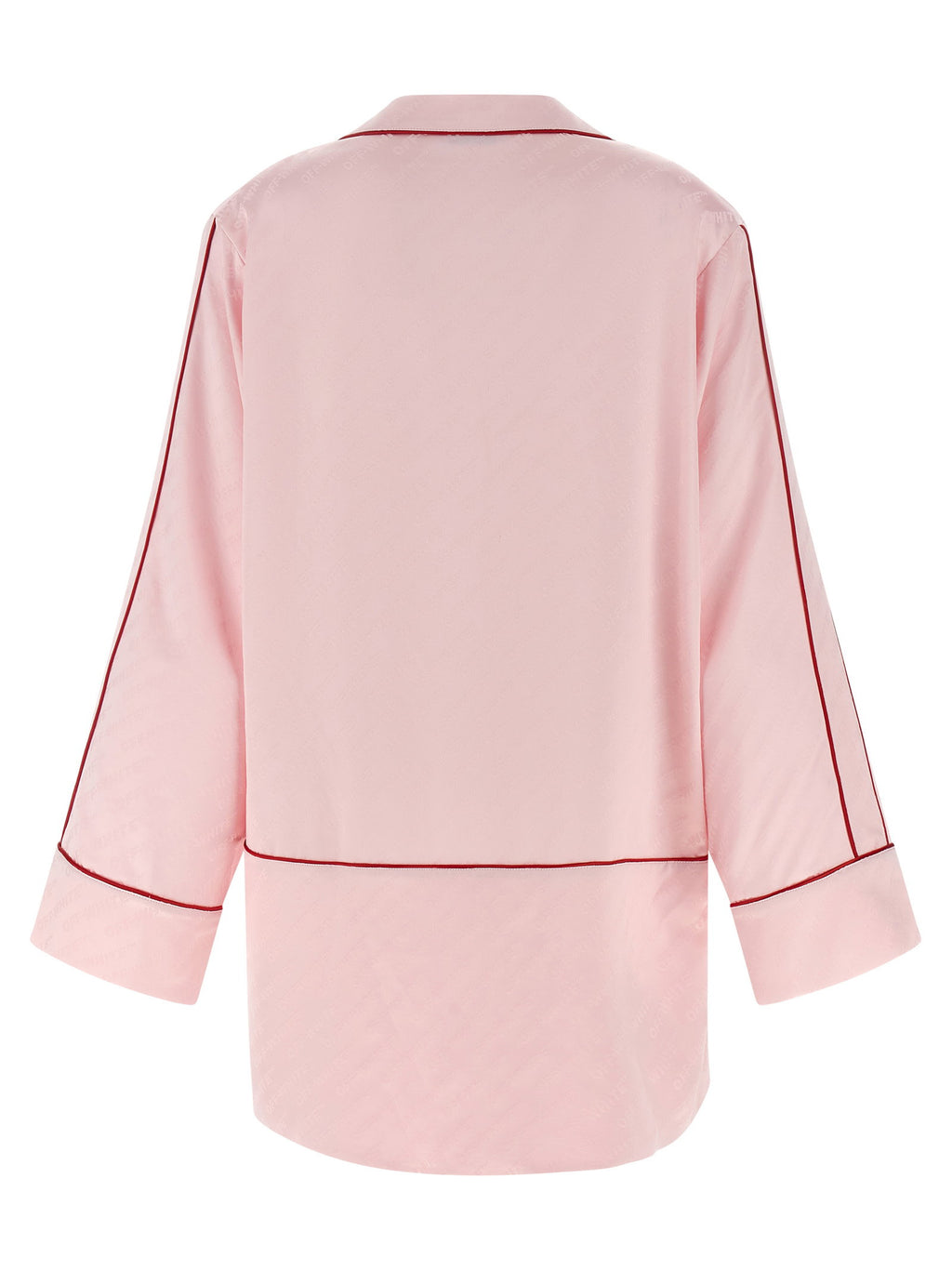 Off White Jacquard Satin New Roxy Pajama Shirt