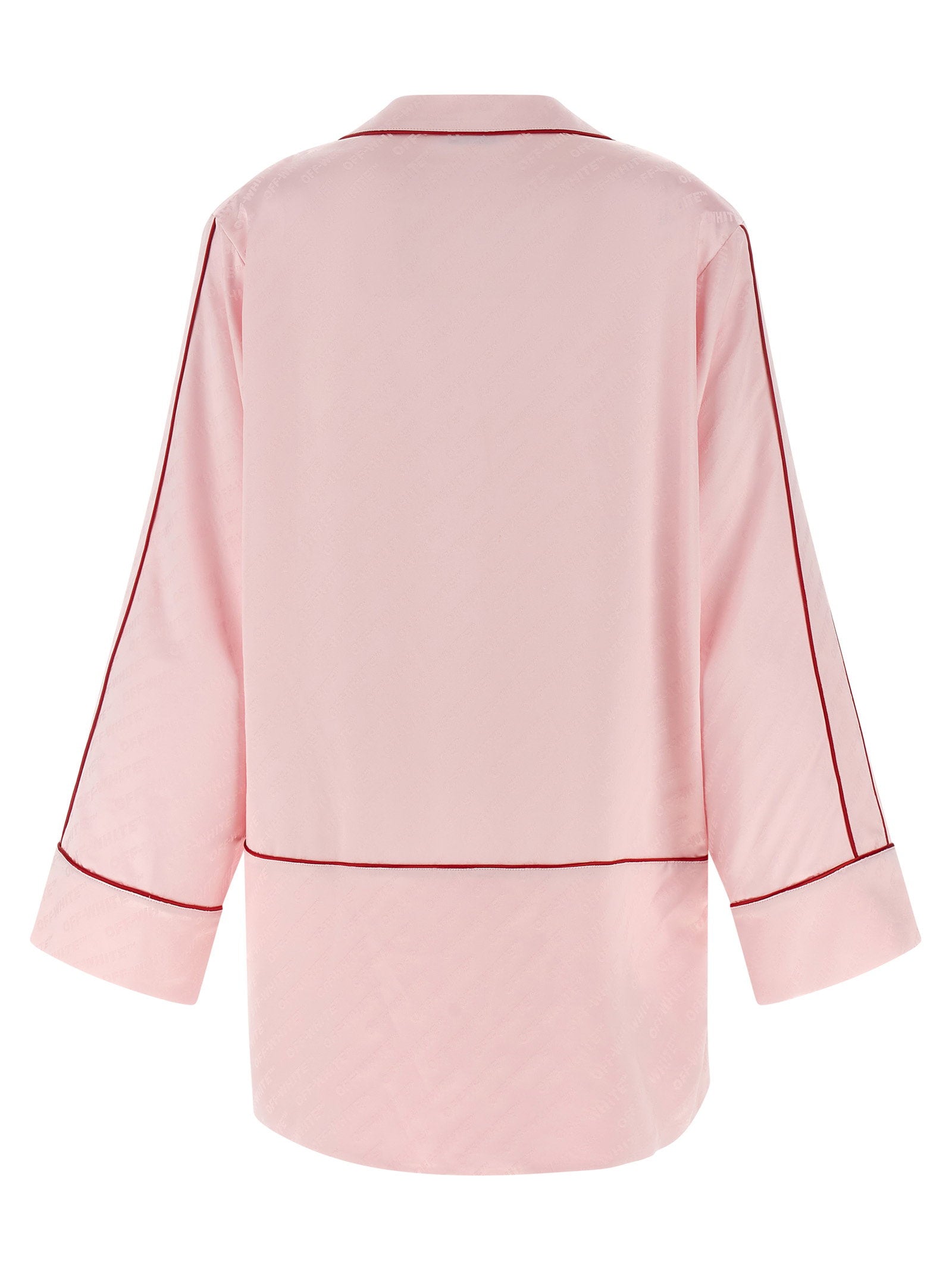 Off White Jacquard Satin New Roxy Pajama Shirt
