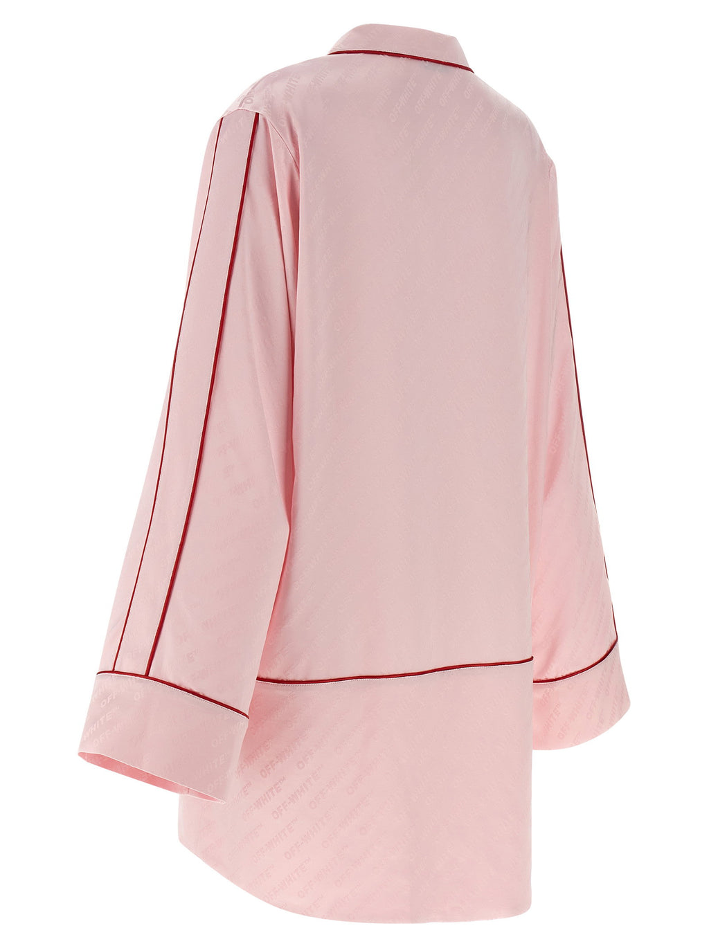 Off White Jacquard Satin New Roxy Pajama Shirt