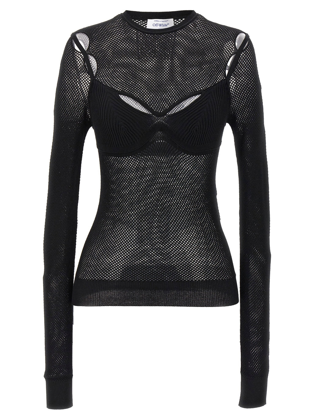 Off White Net Arrow Bralette Top