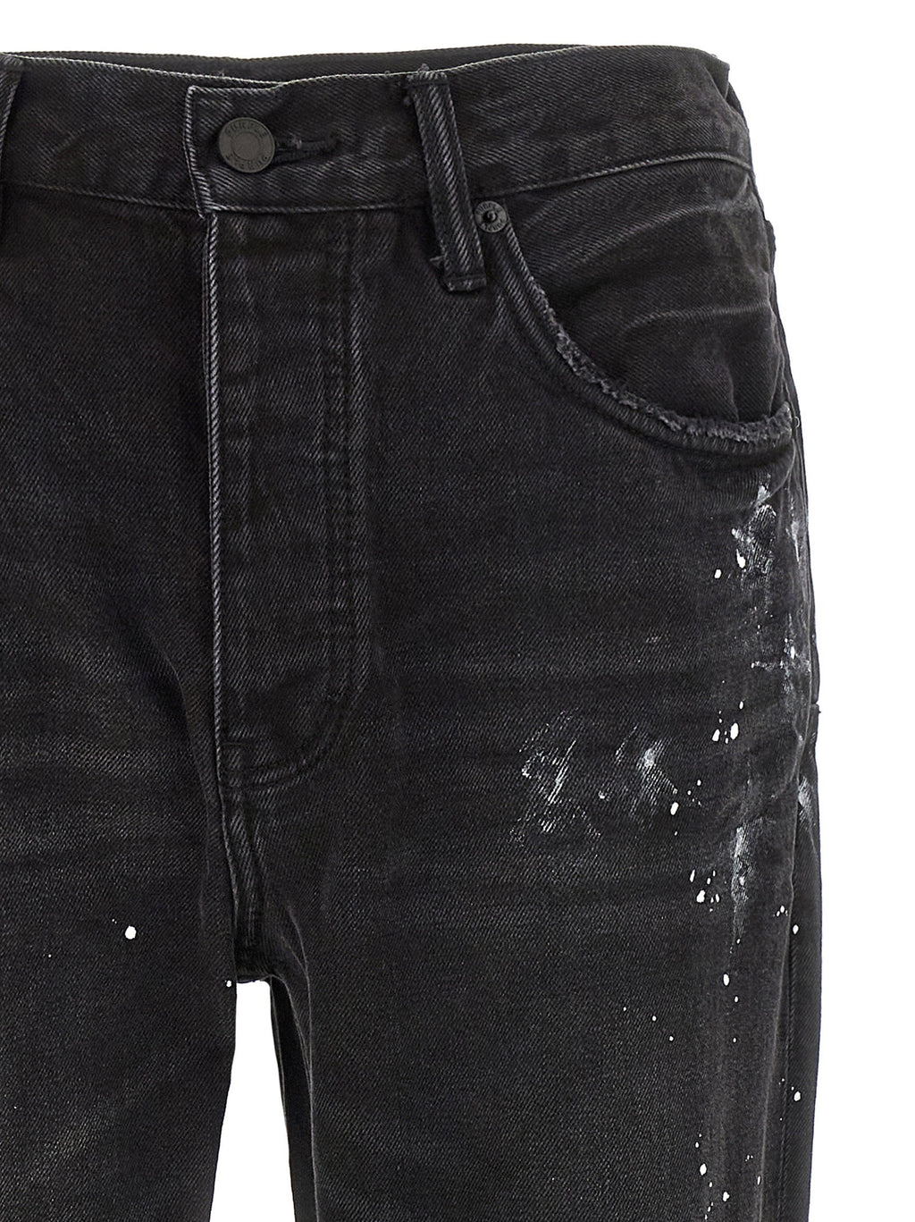 Purple P011 Knee Slit Paint Jeans