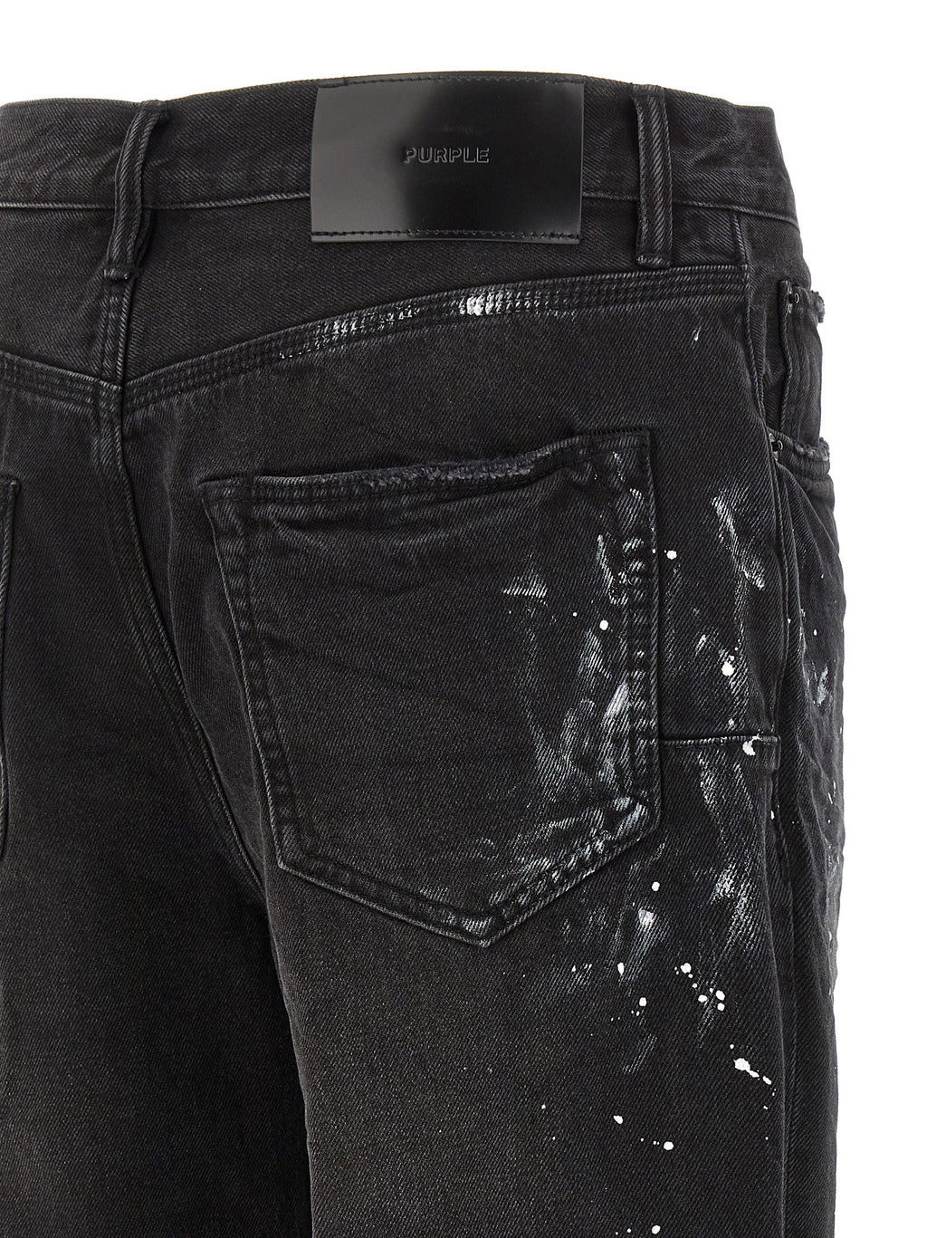 Purple P011 Knee Slit Paint Jeans