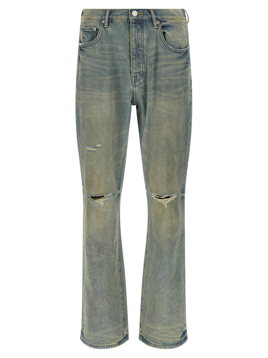 Purple P026 Dirty Fade Rip Boot Jeans