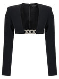 David Koma Top 3d Crystsal Chain And Square Neck
