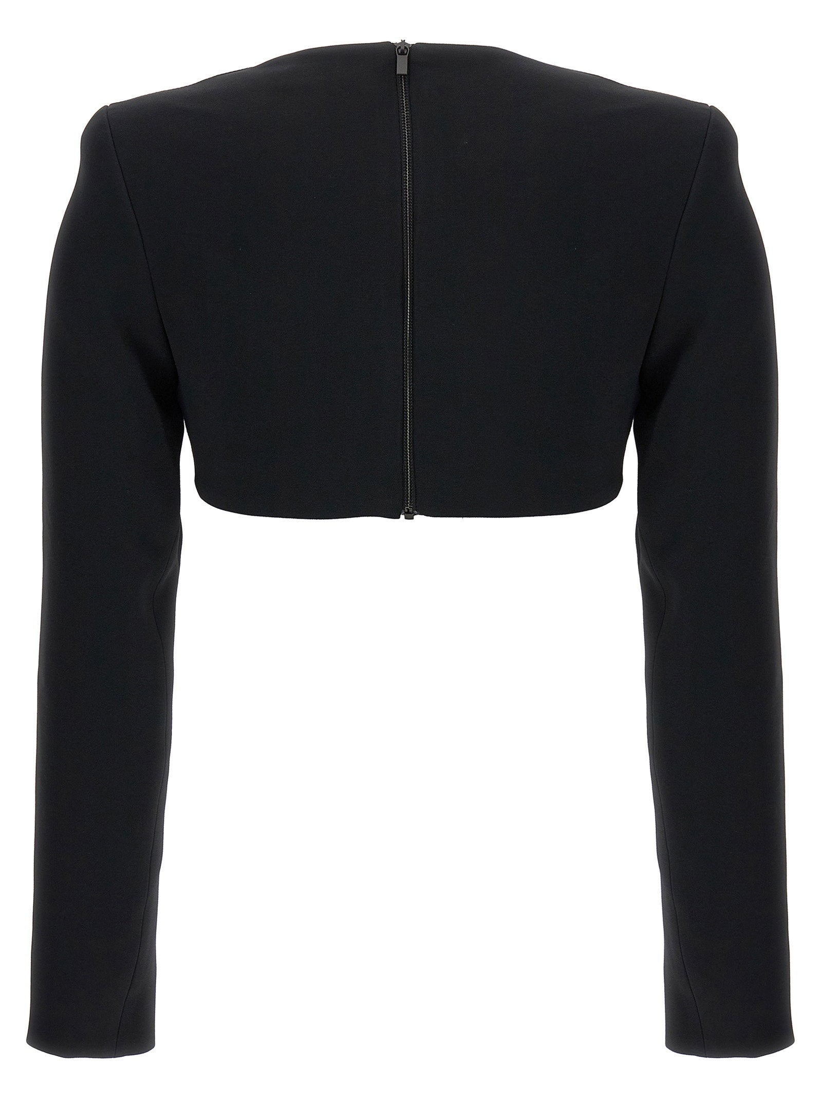David Koma Top 3d Crystsal Chain And Square Neck
