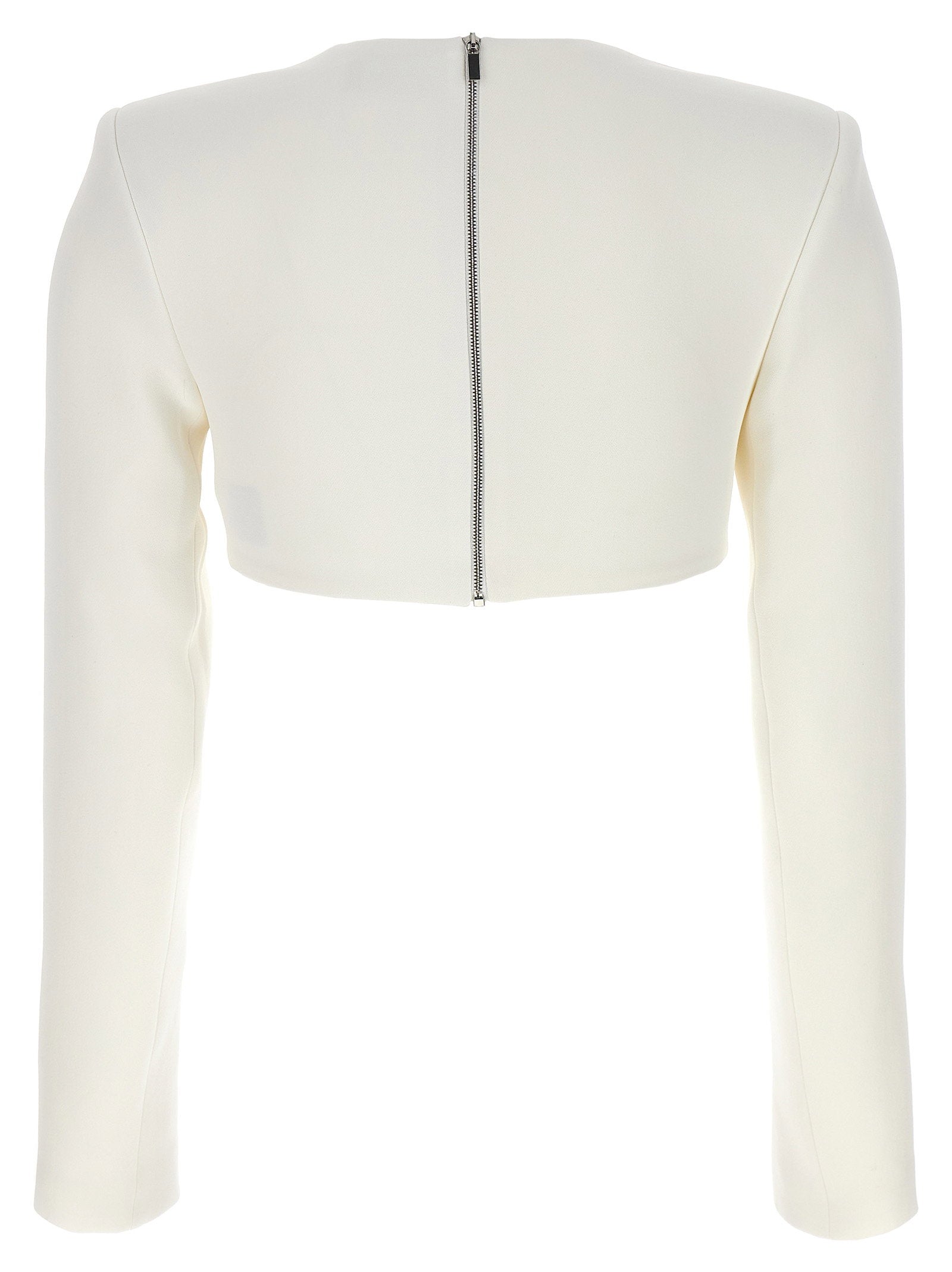 David Koma Top 3d Crystsal Chain And Square Neck