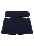 Self-Portrait Bouclé Wool Skort