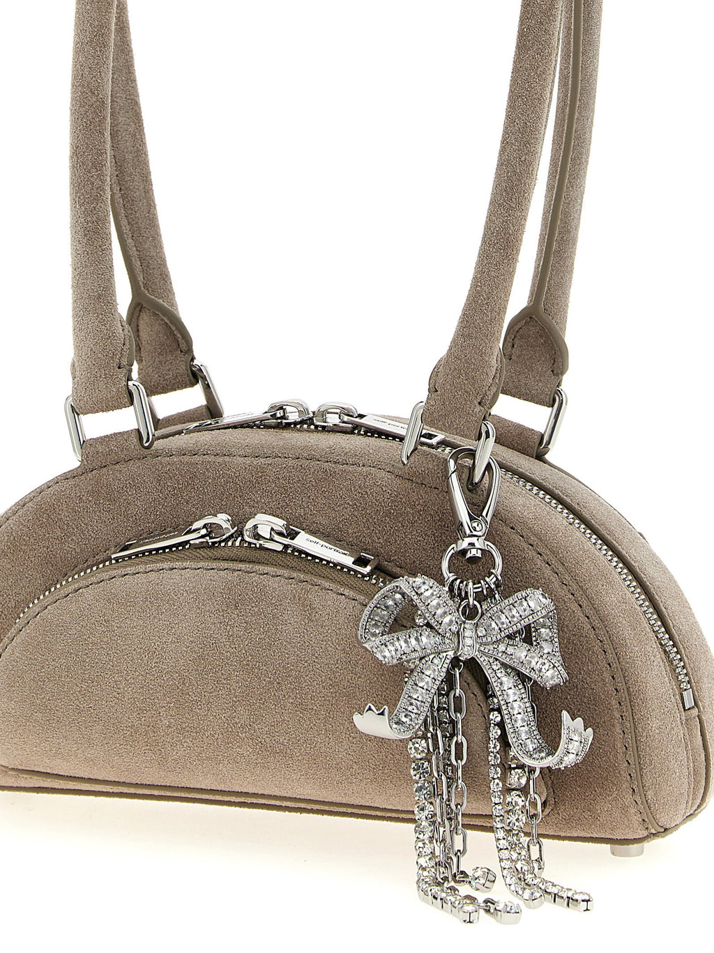 Self-Portrait Suede Mini With Charm Shoulder Bag