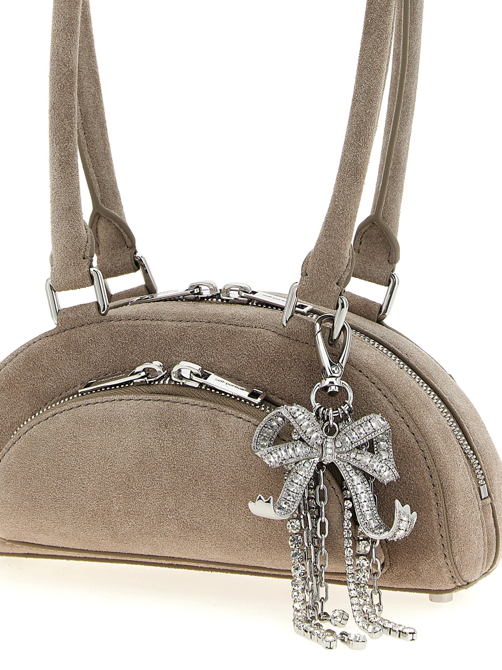 Self-Portrait Suede Mini With Charm Shoulder Bag
