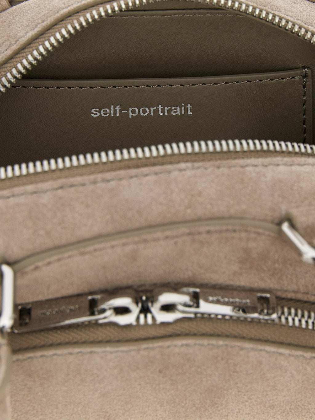 Self-Portrait Suede Mini With Charm Shoulder Bag